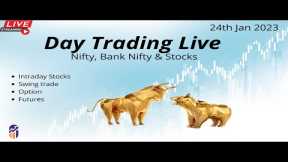 Intraday Live Trading : Nifty & Bank Nifty | Stock Market : 24th January 2023